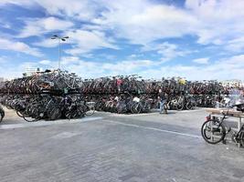 Amsterdam, Holland, September 2016-Parked bikes photo