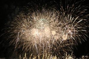 A view of a Fireworks Display on Blackpool Pleasure Beech photo