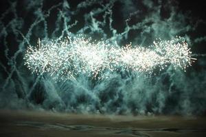 A view of a Fireworks Display on Blackpool Pleasure Beech photo