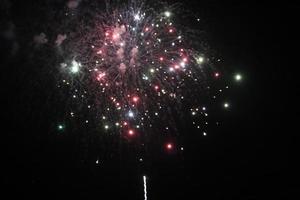 A view of a Fireworks Display on Blackpool Pleasure Beech photo