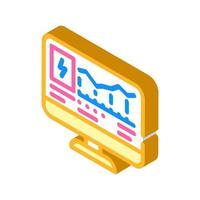 computer control of electricity consumption isometric icon vector illustration