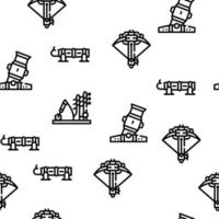 Siege Engine Catapult Vector Seamless Pattern