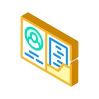 library card isometric icon vector illustration color