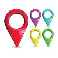 Gps Pointer Multicolored Place Location Set Vector