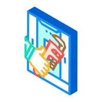 shower tray repairs isometric icon vector illustration