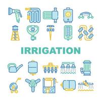 Irrigation System Collection Icons Set isolated illustration vector