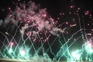 Una vista de un espectáculo de fuegos artificiales en Blackpool Pleasant Beech foto