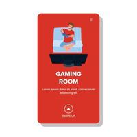 Gaming Room For Playing Console Video Games Vector