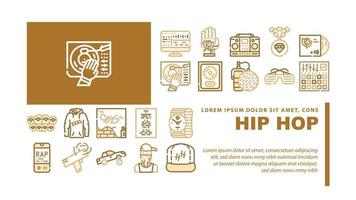 Hip Hop And Rap Music Landing Header Vector