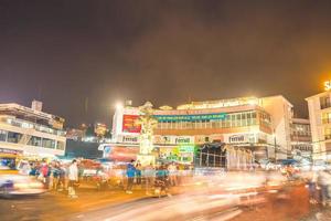 DA LAT CITY, VIETNAM - APR 11 2022 Night light of Center traffic Landmark at Da Lat city, Da Lat is one of the beautiful city in Viet Nam photo