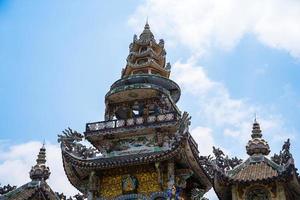 Linh Phuoc Pagoda in Da Lat, Vietnam. Dalat's famous landmark, buddhist porcelain glass temple. Linh Phuoc Pagoda in Dalat Vietnam also called Dragon Pagoda. photo