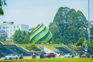 A view of Lam Vien square at the bank of Xuan Huong Lake. In Vietnam, Da Lat is a popular destination attracting thousands of tourists. photo