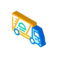 delivery truck isometric icon vector illustration color