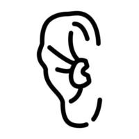 broken wrestler boxer ear line icon vector illustration