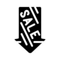 arrow pointing sale glyph icon vector illustration