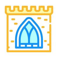 window of ancient castle color icon vector illustration