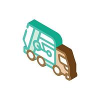garbage truck isometric icon vector illustration