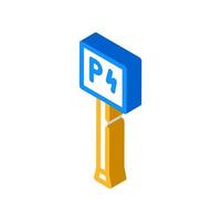 parking for electric cars isometric icon vector illustration