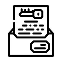 digital encryption key line icon vector illustration