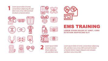 vector de encabezado de aterrizaje del dispositivo de entrenamiento ems