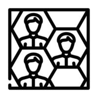 honeycomb networking line icon vector illustration