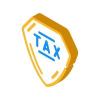 ilustración de vector de icono isométrico de impuesto de protección
