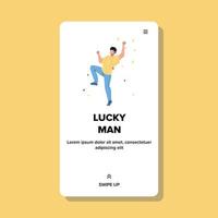 Lucky Man Dancing And Celebrating Event Vector