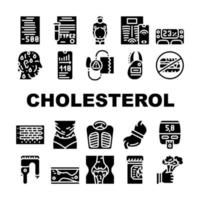Cholesterol Overweight Collection Icons Set Vector flat