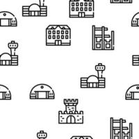 Building Architecture Vector Seamless Pattern