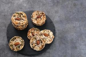 Florentine Cookies with mixed nut and dried fruits and seeds. Gluten free. photo