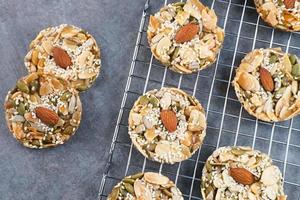 Florentine Cookies with mixed nut and dried fruits and seeds. Gluten free. photo