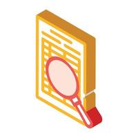 document research isometric icon vector isolated illustration