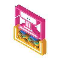 pressing solid waste isometric icon vector illustration