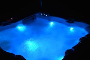 View on a spa at night, Hot tub at night photo