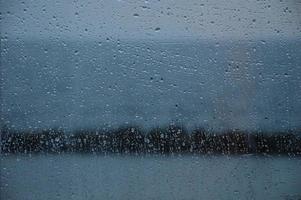 Rain drops on the window photo