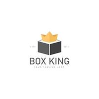 caja con ilustración de icono de diseño de logotipo de corona vector