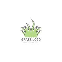 Ilustración de icono de diseño de logotipo de hierba vector