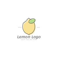 ilustración de icono de diseño de logotipo de línea de limón vector