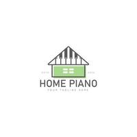 Home with piano logo design icon illustration