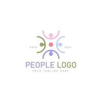 People with teamwork logo design icon illustration vector