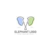 ilustración de icono de diseño de logotipo de línea de elefante vector