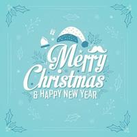 Merry Christmas and Happy New Year, Xmas decorative winter background and greeting card design. vector