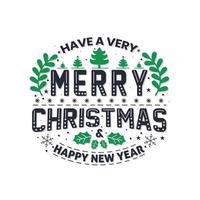 Merry Christmas and Happy new year, Christmas typography design. vector