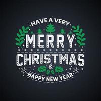 Merry Christmas and Happy new year, Christmas typography design. vector