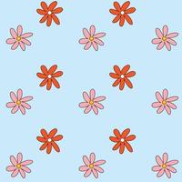 Pattern groovy trippy daisy. 70s, 80s 90s vibes vector