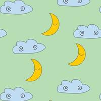 1970 trippy pattern cloud and voon. Groovy hand drawn and trend vector illustration. 70s, 80s, 90s vibes background