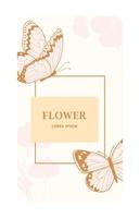 Greeting card or wedding invitation. Frame with flowers and butterflies vector