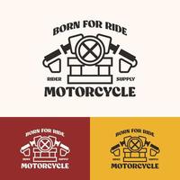 minimalist motorcycle garage logo concept vector