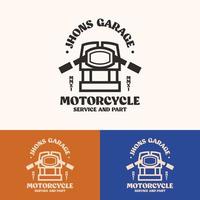 minimalist motorcycle garage logo concept vector