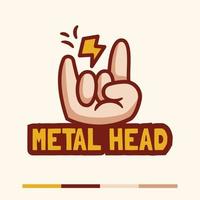 concepto de logotipo de signo de cuerno de metal minimalista